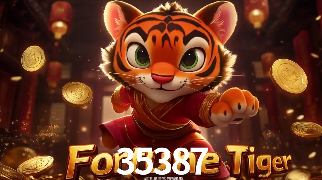 O carismático mascote do jogo de slot Fortune Tiger, um tigre fofo em pose de artes marciais, pronto para trazer sorte e multiplicadores de ganhos no cassino online 35387.