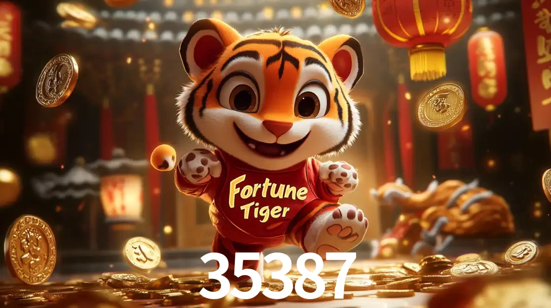 O alegre personagem do Fortune Tiger correndo sobre um caminho de moedas de ouro, simbolizando os grandes prêmios e a diversão do popular jogo de slot do 35387.